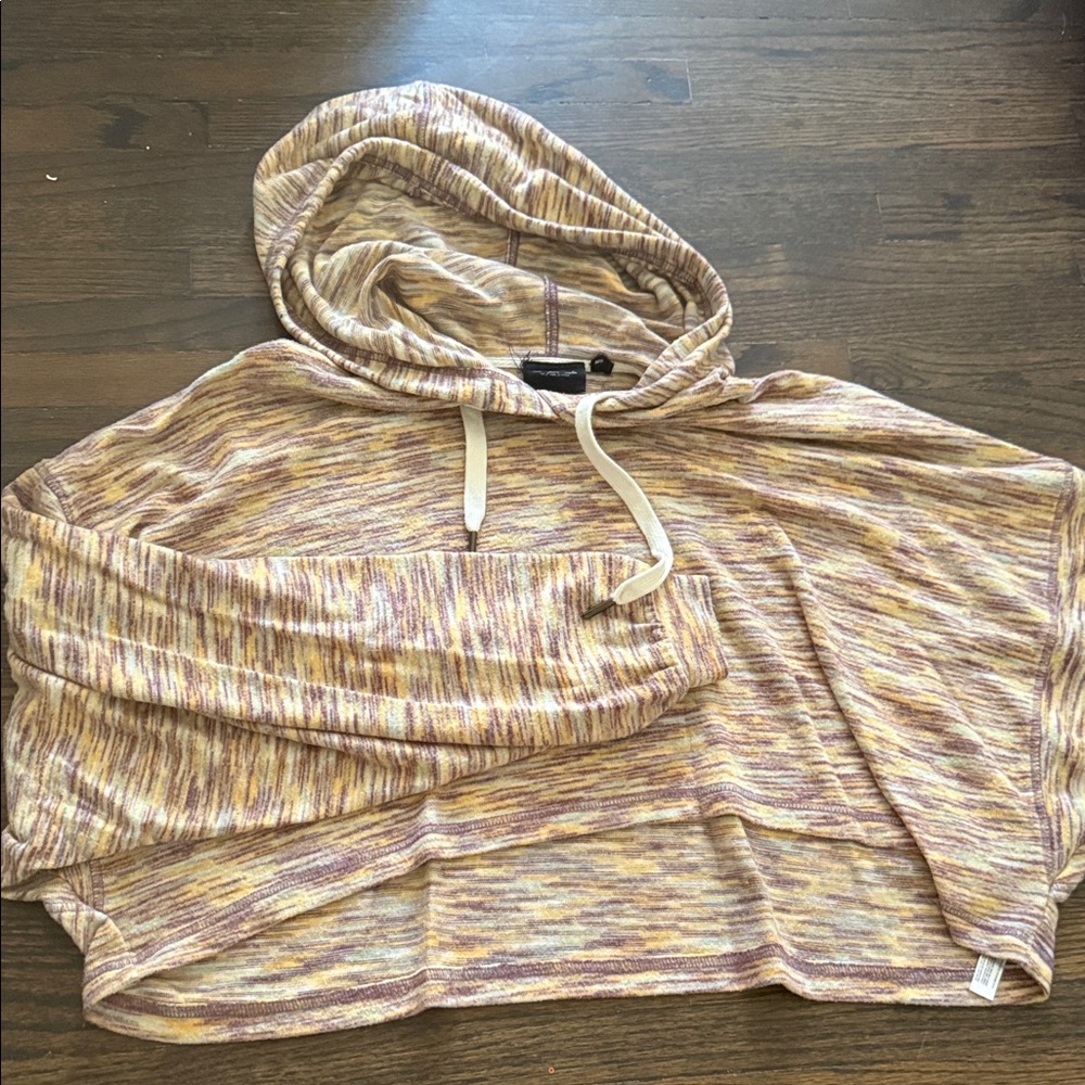 Urban Outfitters Marled Yellow & Purple Hooded Pullover